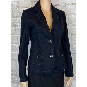 FADED GLORY Stretch JACKET/Blazer Size SMALL (4/6) Black Coat with Pockets